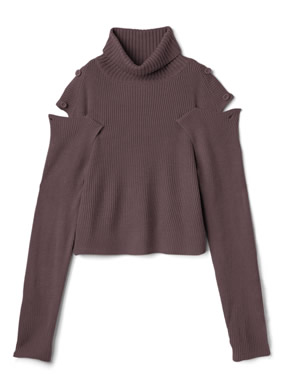 2Wayショルダーボタンニットトップス