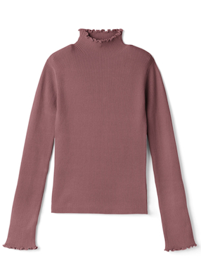 ハイネックメロウリブニットトップス