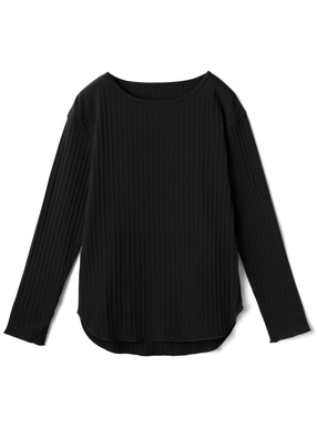 前後差ラウンドヘムリブトップス