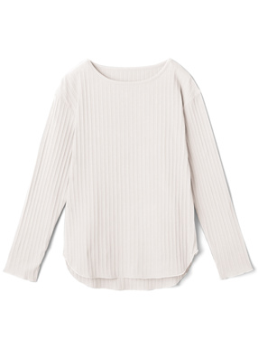 前後差ラウンドヘムリブトップス