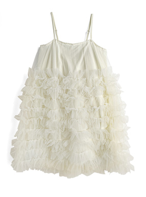 ボリュームフリルティアードキャミワンピース