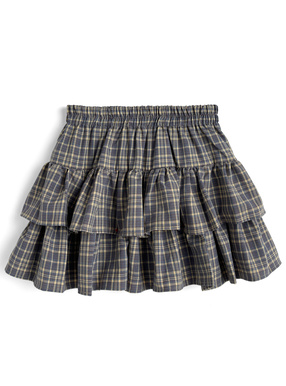 インパン付きチェック柄ティアードミニスカート