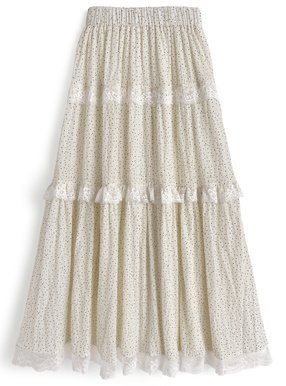 ティアードドットロングスカート