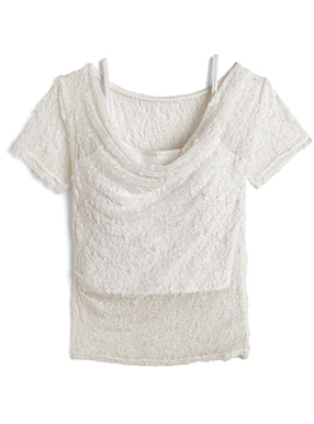 キャミソール付きドレープレーストップス