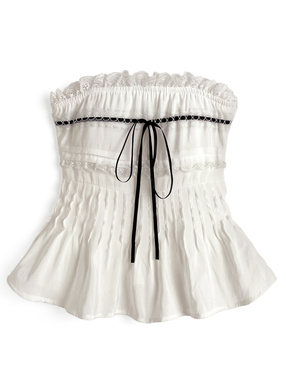 カップ付きレースリボンフレアベアトップ