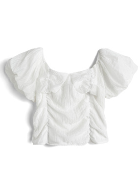 ギャザーパフスリーブブラウス