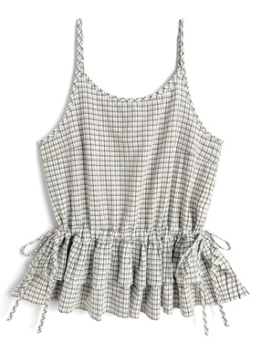 チェック柄フリルキャミソールチュニック
