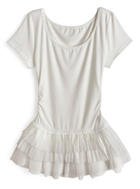 チュールドッキングサイドギャザーフリルトップス