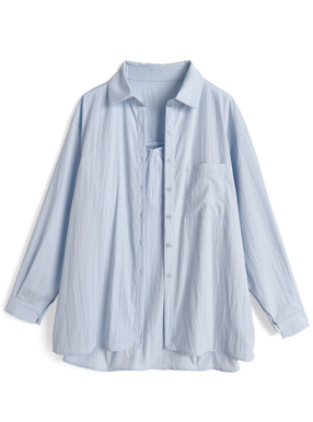 オーバーシャツ×キャミソールワンピースセットアップ