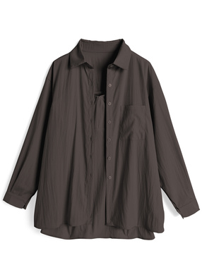 オーバーシャツ×キャミソールワンピースセットアップ