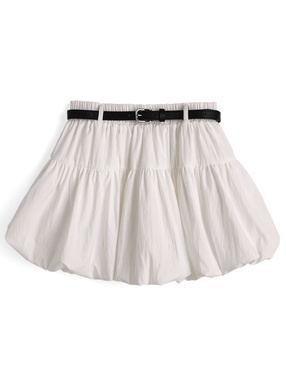 ベルト&インパン裏地付きバルーンミニスカート