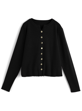 ゴールドボタンニットカーディガン