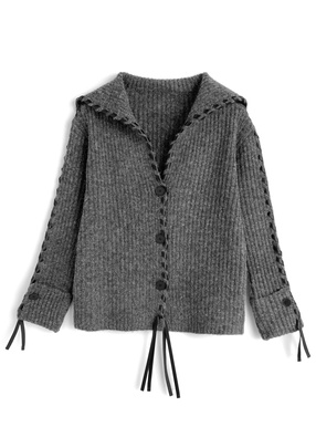 リボンデザインニットカーディガン