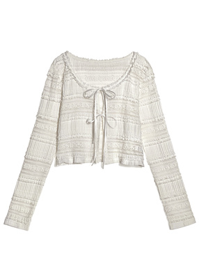 リボンレースシアーカーディガン