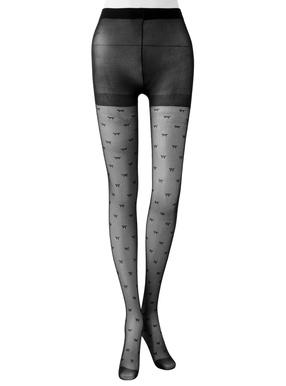 リボン柄シースルーストッキング