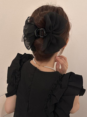 ボリュームシアーリボンヘアクリップ