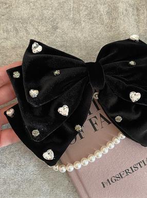 ハートビジューベロアバレッタ