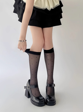 ドット柄シアーソックス