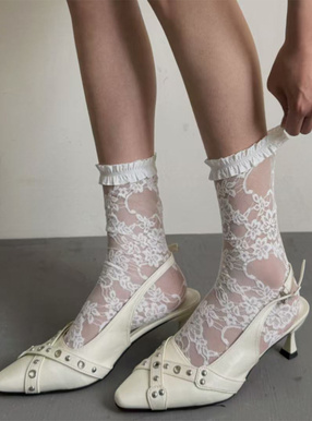 フラワーレースソックス
