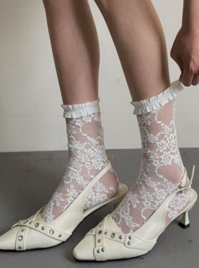 フラワーレースソックス