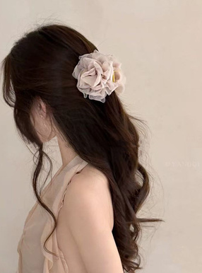 ローズモチーフシフォンヘアクリップ