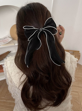 パールメッシュリボンバレッタ