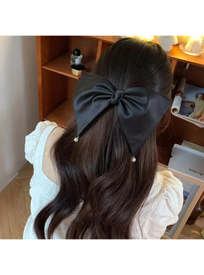 パールサテンリボンバレッタ