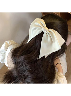 パールサテンリボンバレッタ