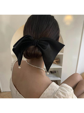 パールサテンリボンバレッタ