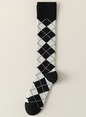 アーガイル柄ハイソックス