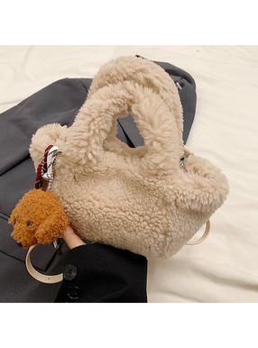 2Wayストラップ付きボアミニトートバッグ