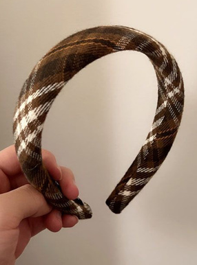 チェック柄カチューシャ