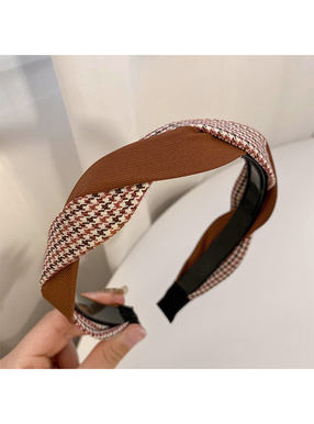 チェック柄ツイストデザインカチューシャ