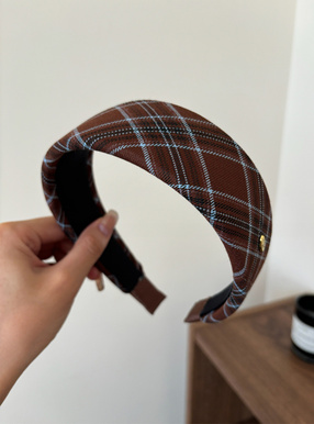 チェック柄カチューシャ