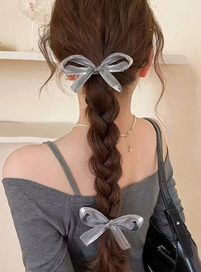 オーガンジーリボンヘアクリップ