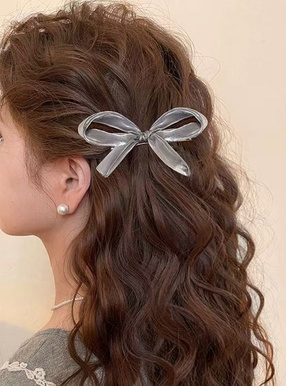 オーガンジーリボンヘアクリップ