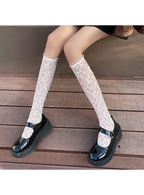 レースフリルハイソックス
