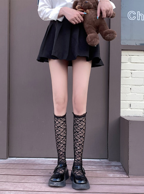 レースフリルハイソックス