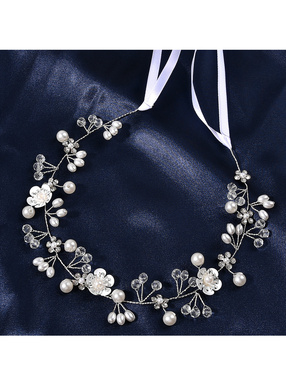 フラワーモチーフパールヘッドドレス