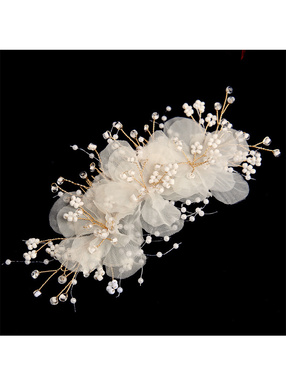 フラワーモチーフパールヘアコーム