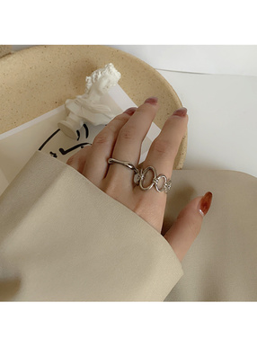 チェーンオーバルリング2点セット