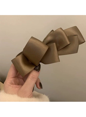 サテンリボンデザインヘアクリップ