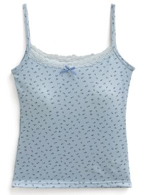 カップ付き花柄レースキャミソール