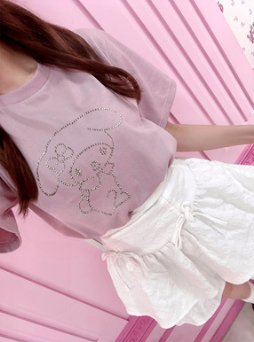 サンリオキャラクターズ　マイメロディ ラインストーンTシャツ