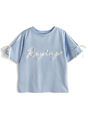 レースロゴラインリボンTシャツ