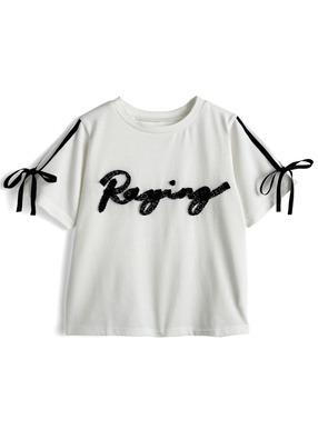 レースロゴラインリボンTシャツ
