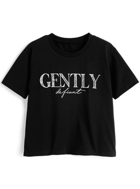レースロゴ刺繍Tシャツ