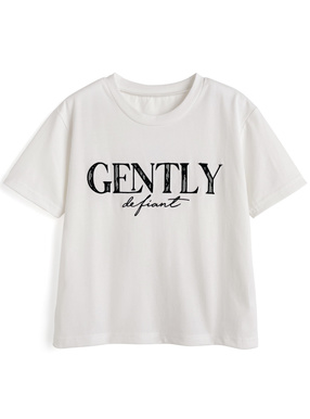 レースロゴ刺繍Tシャツ