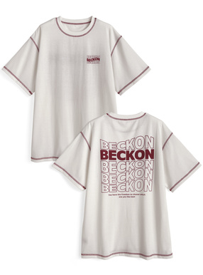 ウエーブロゴプリントステッチTシャツ