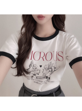 エンジェルプリントリンガTシャツ